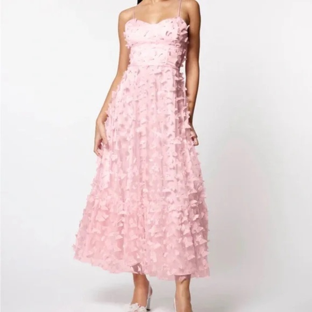 Betsey Johnson Pink Butterfly Maxi Dress